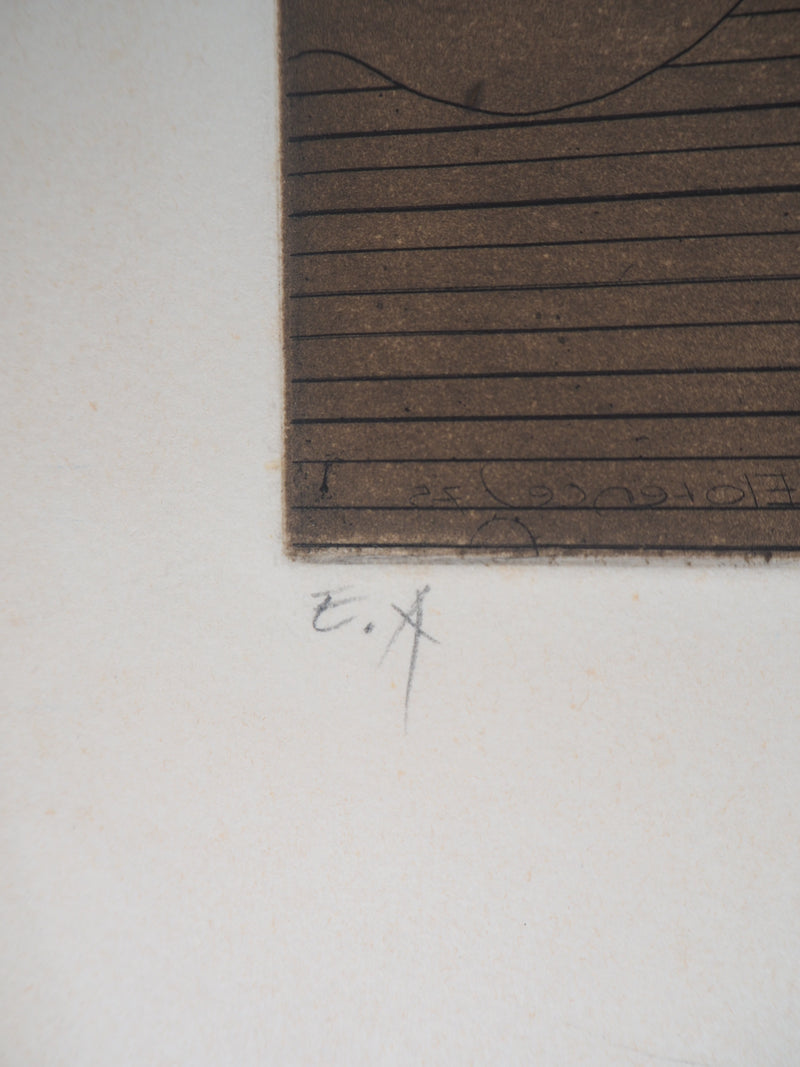 Florence CANTIE : Jeux vagues - Gravure (détail)