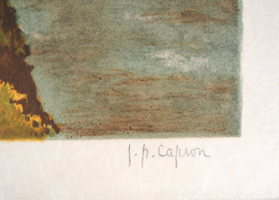 Jean-Pierre CAPRON : Village de montagne - Lithographie (détail)