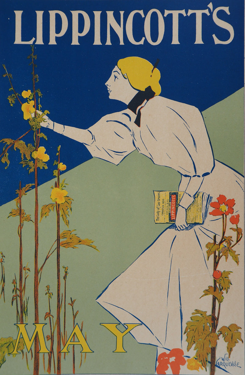 William CARQUEVILLE : Femme cueillant une fleur (Lippincott&
