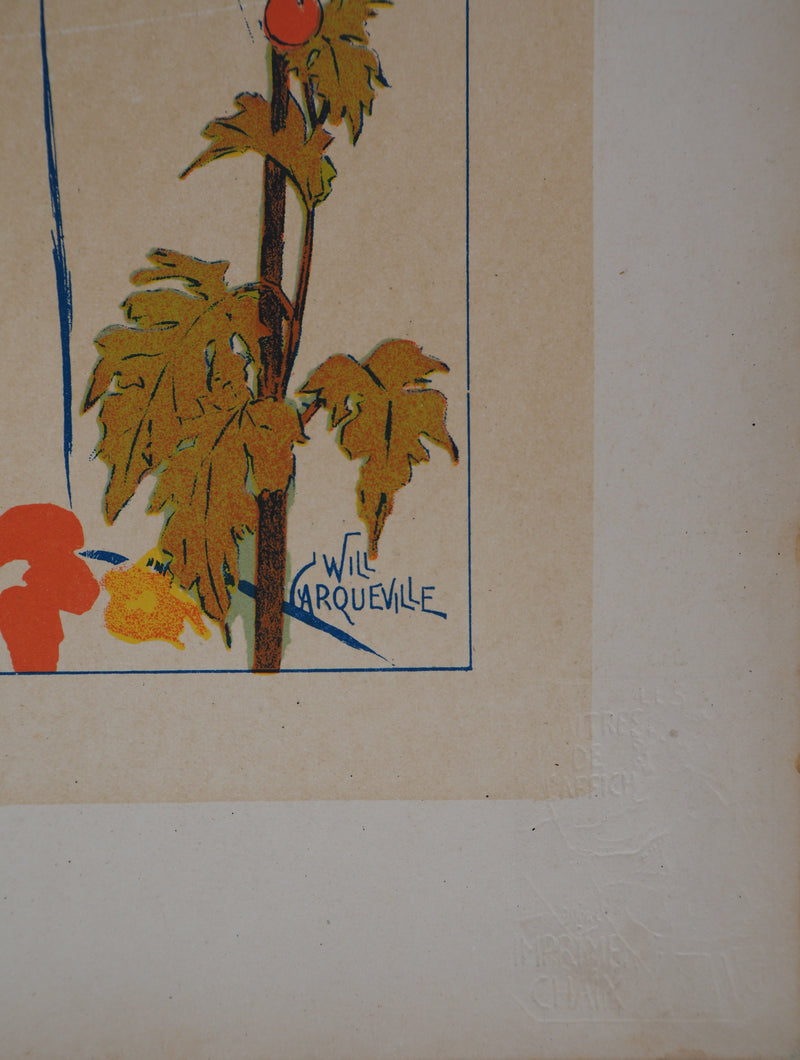William CARQUEVILLE : Femme cueillant une fleur (Lippincott&
