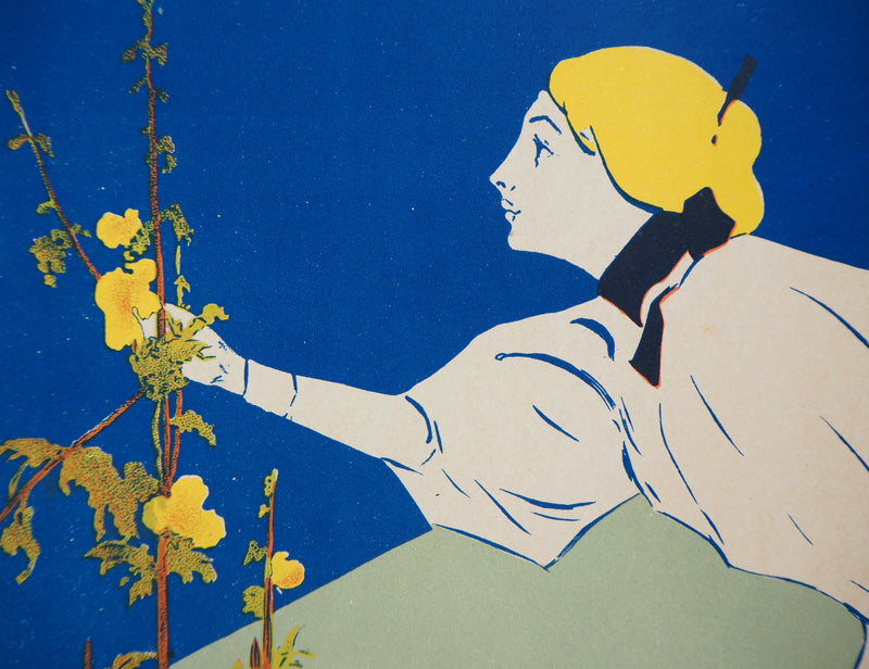 William CARQUEVILLE : Femme cueillant une fleur (Lippincott&