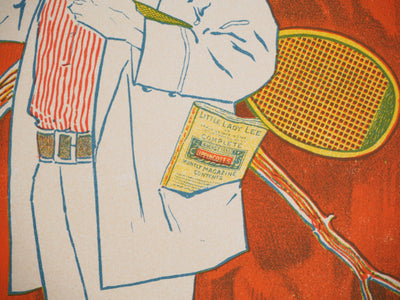 William CARQUEVILLE : Tennisman élégant (Lippincott's Magazine), 1897 - Affiche (détail)