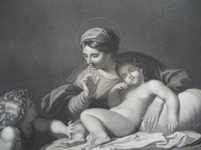 Annibale CARRACCI : Le silence, 1863 - Gravure (détail)