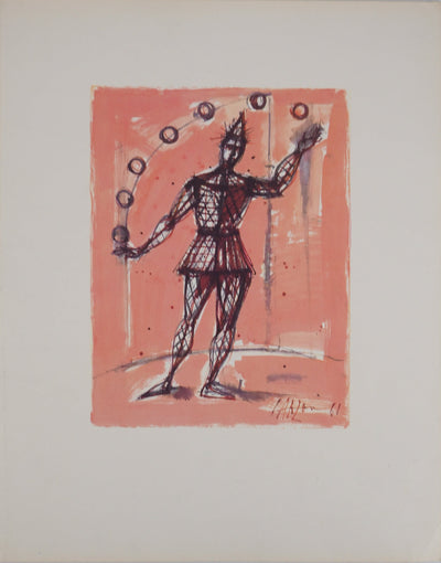 Jean CARZOU : Arlequin jongleur, 1961 - Lithographie