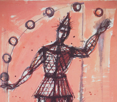 Jean CARZOU : Arlequin jongleur, 1961 - Lithographie (détail)