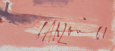 Jean CARZOU : Arlequin jongleur, 1961 - Lithographie (détail)