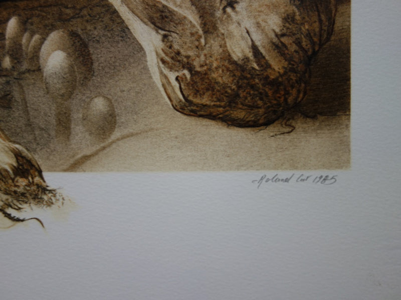 Roland CAT : Randonnée Mycologique - Lithographie (détail)
