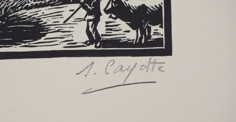 S. CAYOTTE : Ferme en Suisse - Gravure sur bois (détail)