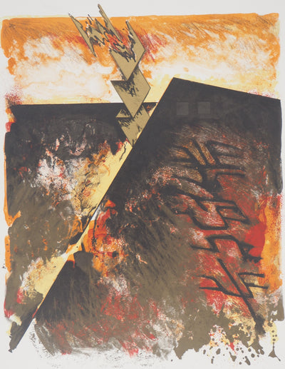 Pérez CELIS : Montagne en feu, 1980 - Lithographie (détail)