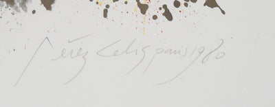 Pérez CELIS : Montagne en feu, 1980 - Lithographie (détail)