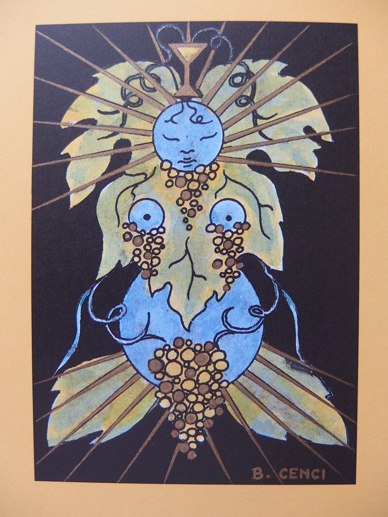 Béatrice CENCI : Le génie des vignes - Lithographie