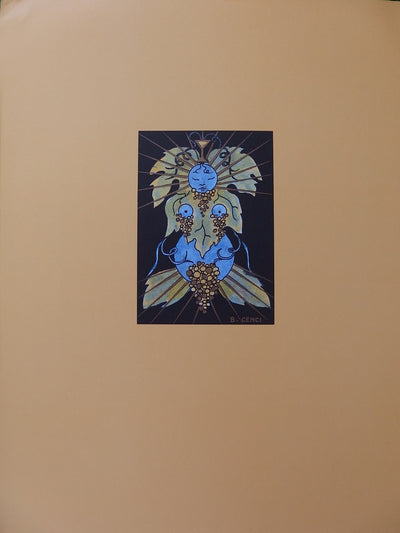 Béatrice CENCI : Le génie des vignes - Lithographie (détail)