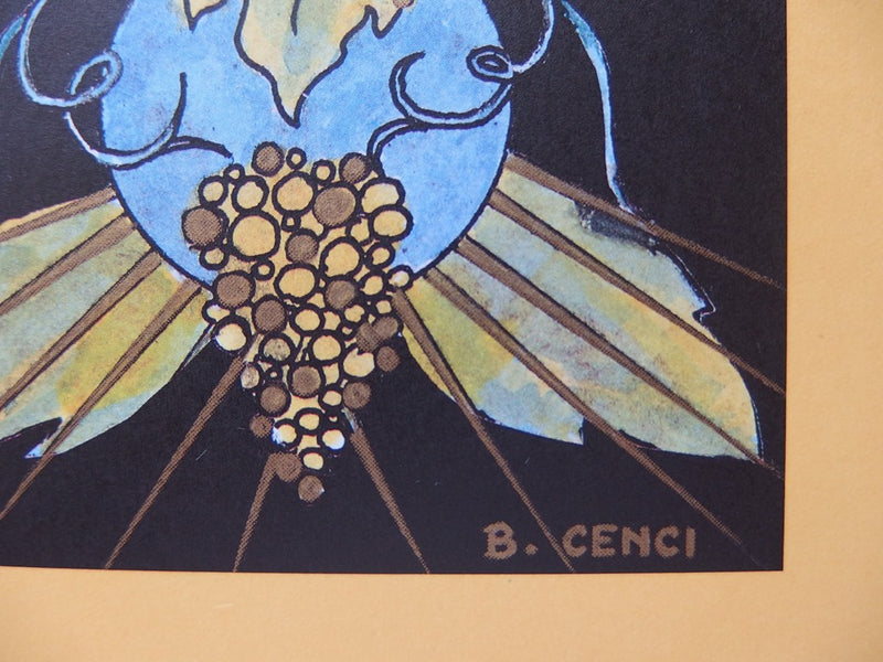Béatrice CENCI : Le génie des vignes - Lithographie (détail)