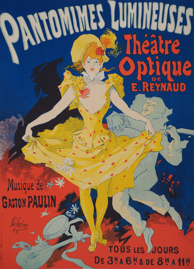Jules CHÉRET : Danseuse soulevant sa jupe (Pantomimes lumineuses), 1895 - Affiche