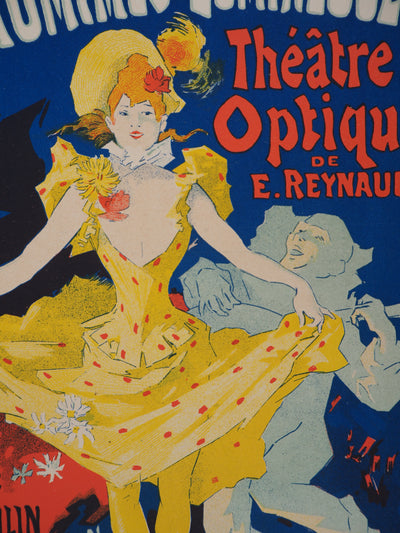 Jules CHÉRET : Danseuse soulevant sa jupe (Pantomimes lumineuses), 1895 - Affiche (détail)