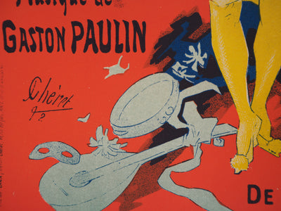 Jules CHÉRET : Danseuse soulevant sa jupe (Pantomimes lumineuses), 1895 - Affiche (détail)