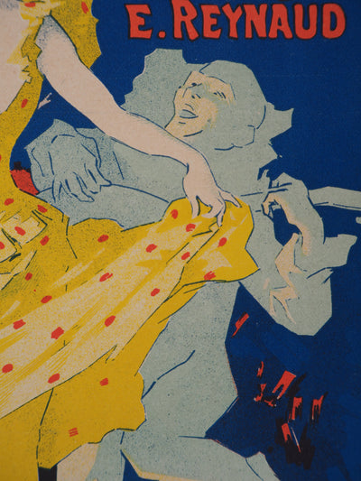 Jules CHÉRET : Danseuse soulevant sa jupe (Pantomimes lumineuses), 1895 - Affiche (détail)