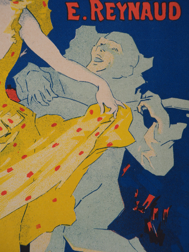 Jules CHÉRET : Danseuse soulevant sa jupe (Pantomimes lumineuses), 1895 - Affiche (détail)