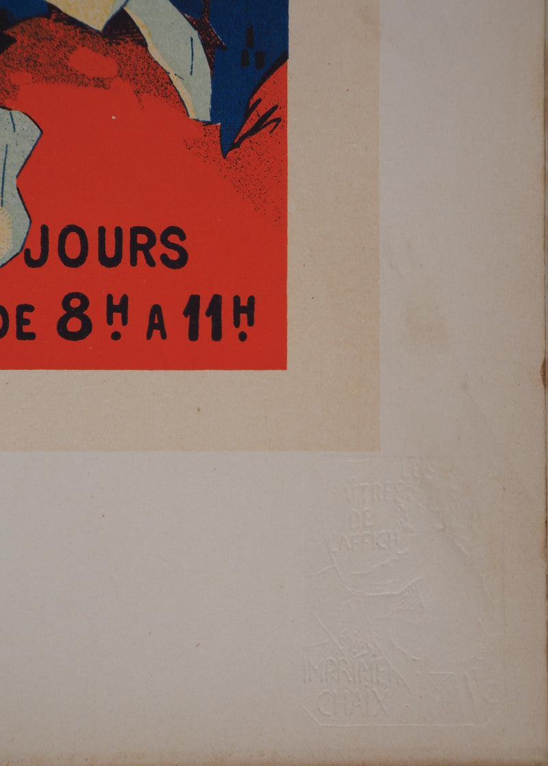 Jules CHÉRET : Danseuse soulevant sa jupe (Pantomimes lumineuses), 1895 - Affiche (détail)