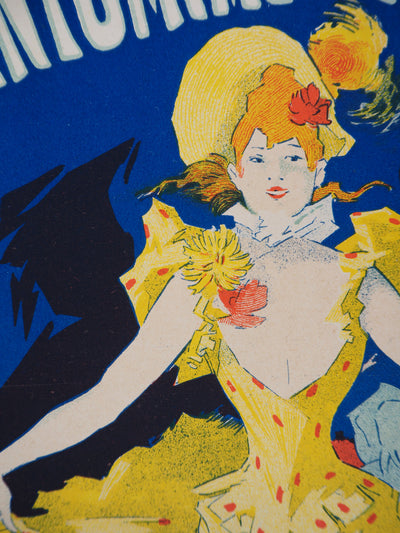Jules CHÉRET : Danseuse soulevant sa jupe (Pantomimes lumineuses), 1895 - Affiche (détail)