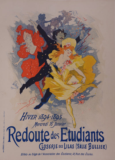Jules CHÉRET : Redoute des étudiants - Affiche (détail)