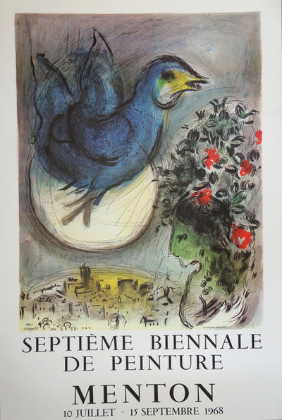 Marc CHAGALL : Colombe bleue, Affiche originale (vue générale) - Crédit photo : Galerie Art.Paris