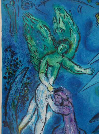 Marc CHAGALL : La lutte de Jacob et de l'ange, Affiche originale (photo de détail 4) - Crédit photo : Galerie Art.Paris