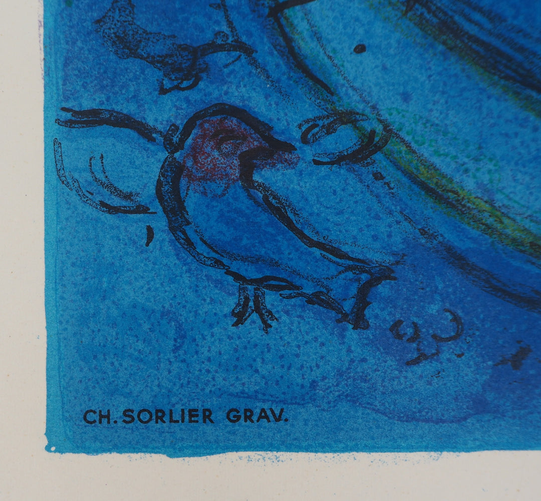 Marc CHAGALL : La lutte de Jacob et de l'ange, Affiche originale