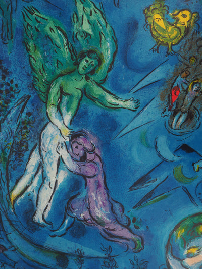 Marc CHAGALL : La lutte de Jacob et de l'ange, Affiche originale (photo de détail 7) - Crédit photo : Galerie Art.Paris