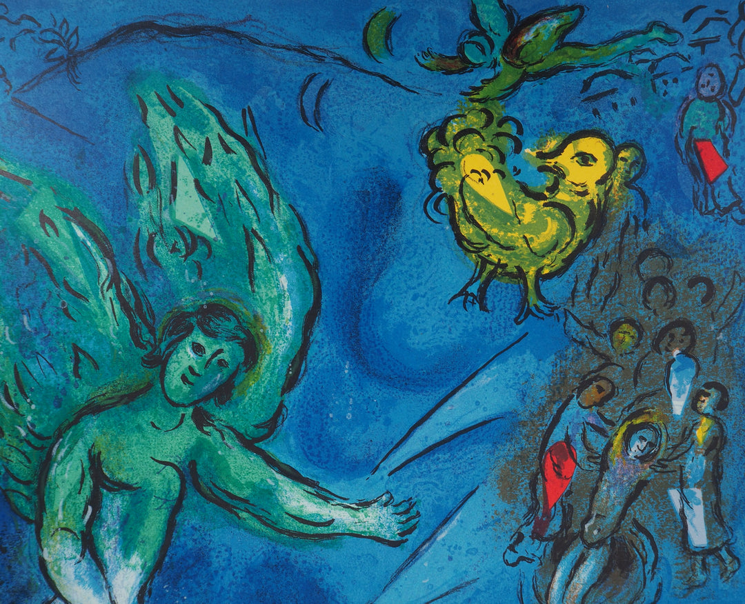 Marc CHAGALL : La lutte de Jacob et de l'ange, Affiche originale