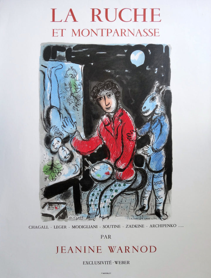 Marc CHAGALL : La Ruche et Montparnasse, Affiche originale