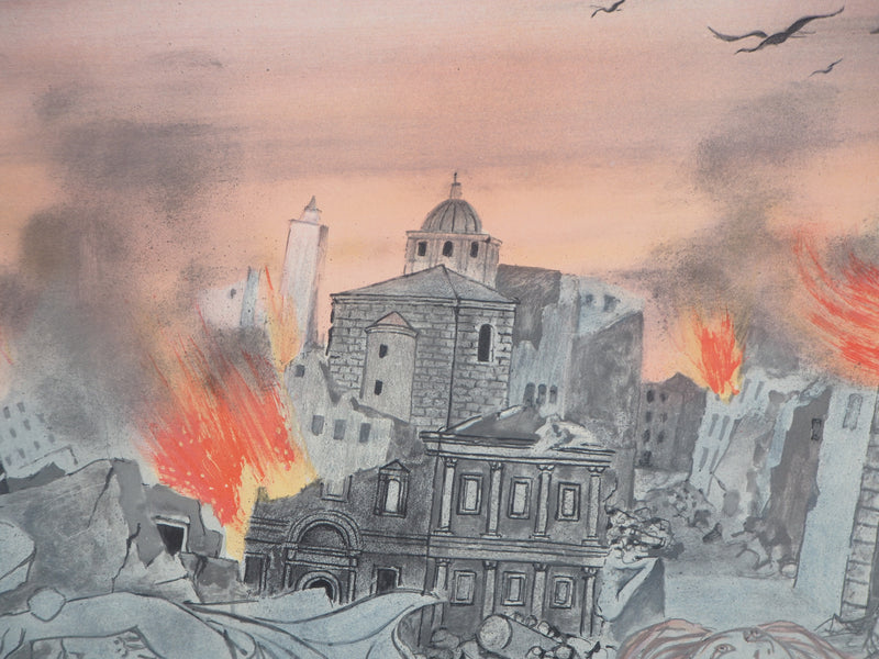 Roger CHAPELAIN-MIDY : Apocalypse : la fin du Monde - Lithographie (détail)