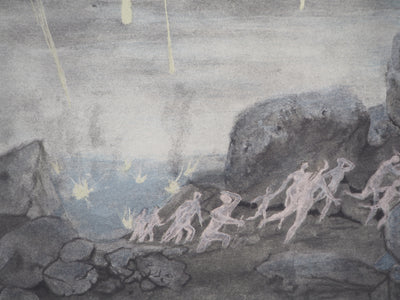 Roger CHAPELAIN-MIDY : Bible : Le châtiment de Sodome et Gomorrhe - Lithographie (détail)