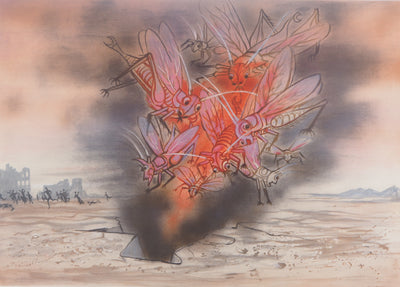 Roger CHAPELAIN-MIDY : L'invasion des criquets - Lithographie