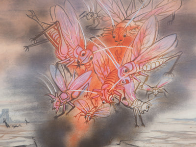 Roger CHAPELAIN-MIDY : L'invasion des criquets - Lithographie (détail)