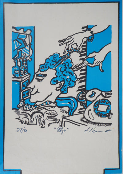 Frédéric CHARMAT : Elyse (Chez le coiffeur) - Sérigraphie