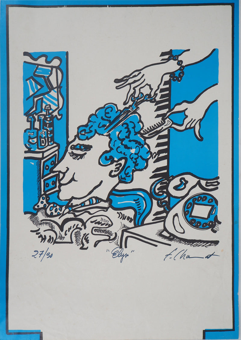 Frédéric CHARMAT : Elyse (Chez le coiffeur) - Sérigraphie