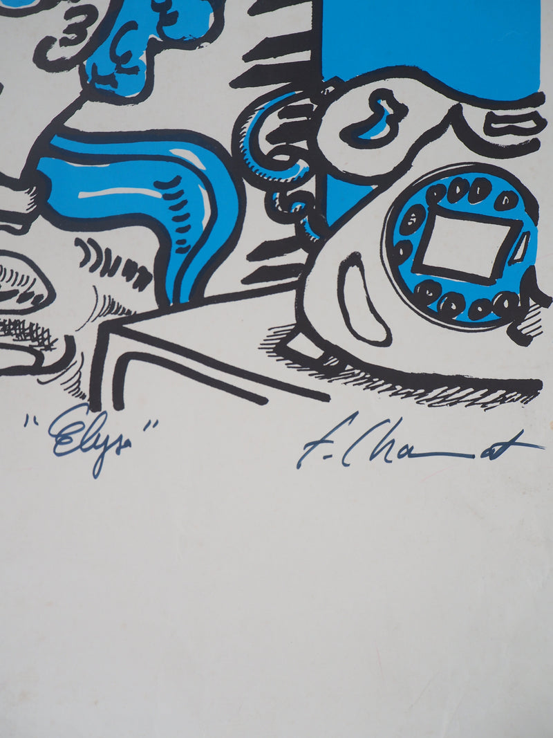 Frédéric CHARMAT : Elyse (Chez le coiffeur) - Sérigraphie (détail)