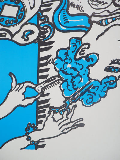 Frédéric CHARMAT : Elyse (Chez le coiffeur) - Sérigraphie (détail)