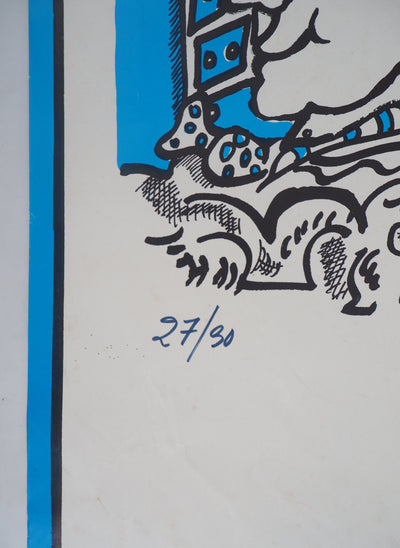 Frédéric CHARMAT : Elyse (Chez le coiffeur) - Sérigraphie (détail)