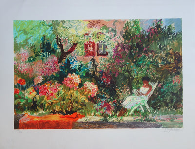Yvonne CHEFFER DELOUIS : Madeleine à Hendaye - Lithographie