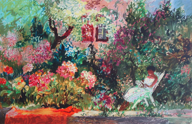 Yvonne CHEFFER DELOUIS : Madeleine à Hendaye - Lithographie (détail)