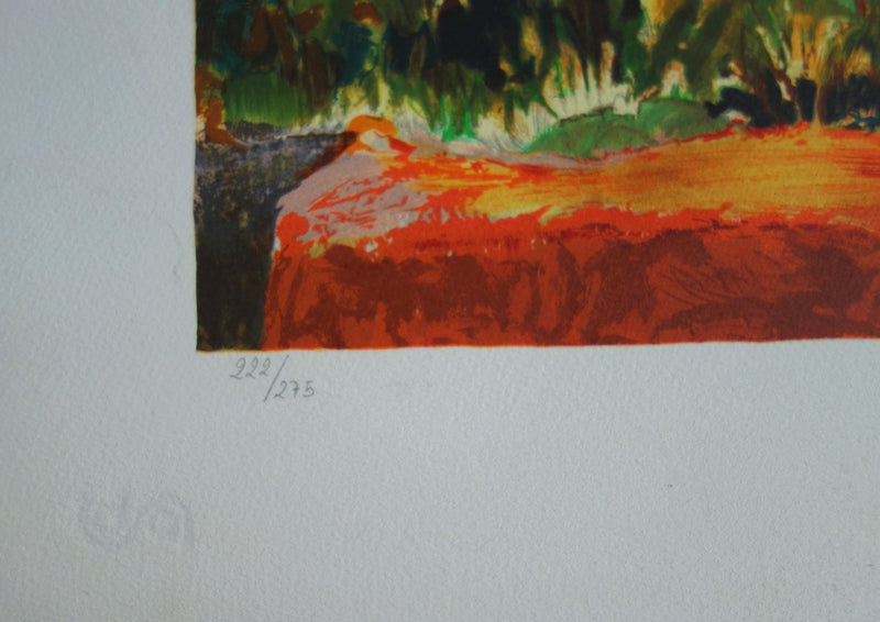 Yvonne CHEFFER DELOUIS : Madeleine à Hendaye - Lithographie (détail)
