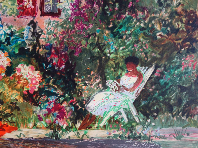 Yvonne CHEFFER DELOUIS : Madeleine à Hendaye - Lithographie (détail)