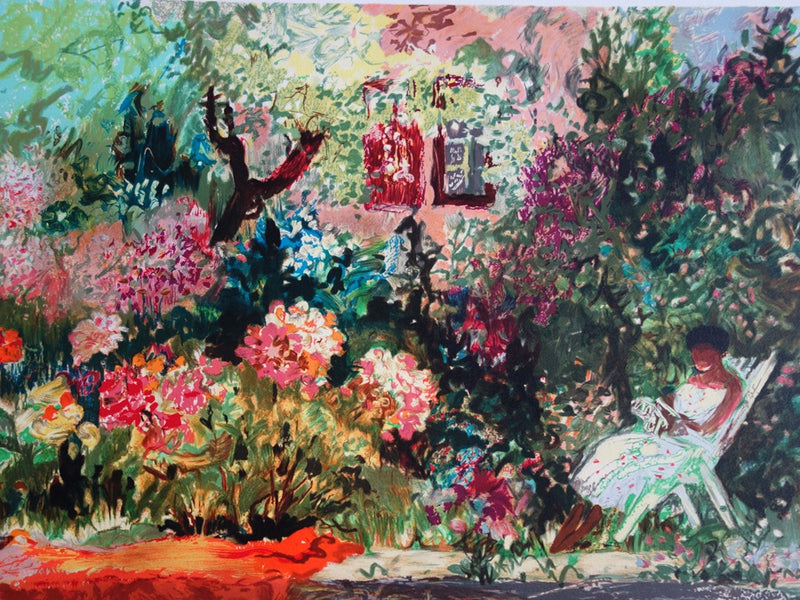 Yvonne CHEFFER DELOUIS : Madeleine à Hendaye - Lithographie (détail)