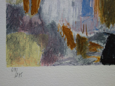 Yvonne CHEFFER DELOUIS : Marché place des Crames - Lithographie (détail)
