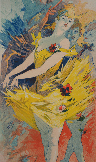 Jules CHERET : Les ballerines (Les coulisses de l'Opéra), 1895 - Affiche (détail)