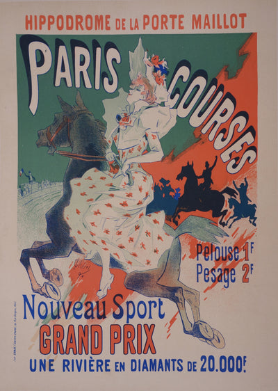 Jules CHERET : Une cavalière élégante, 1897 - Affiche (détail)