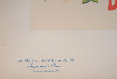 Jules CHERET : Femme élégante avec son apéritif et son chat, 1897 - Affiche (détail)