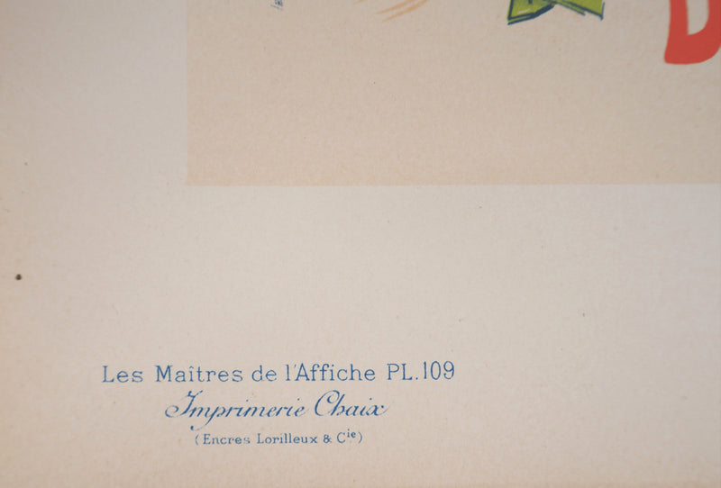 Jules CHERET : Femme élégante avec son apéritif et son chat, 1897 - Affiche (détail)